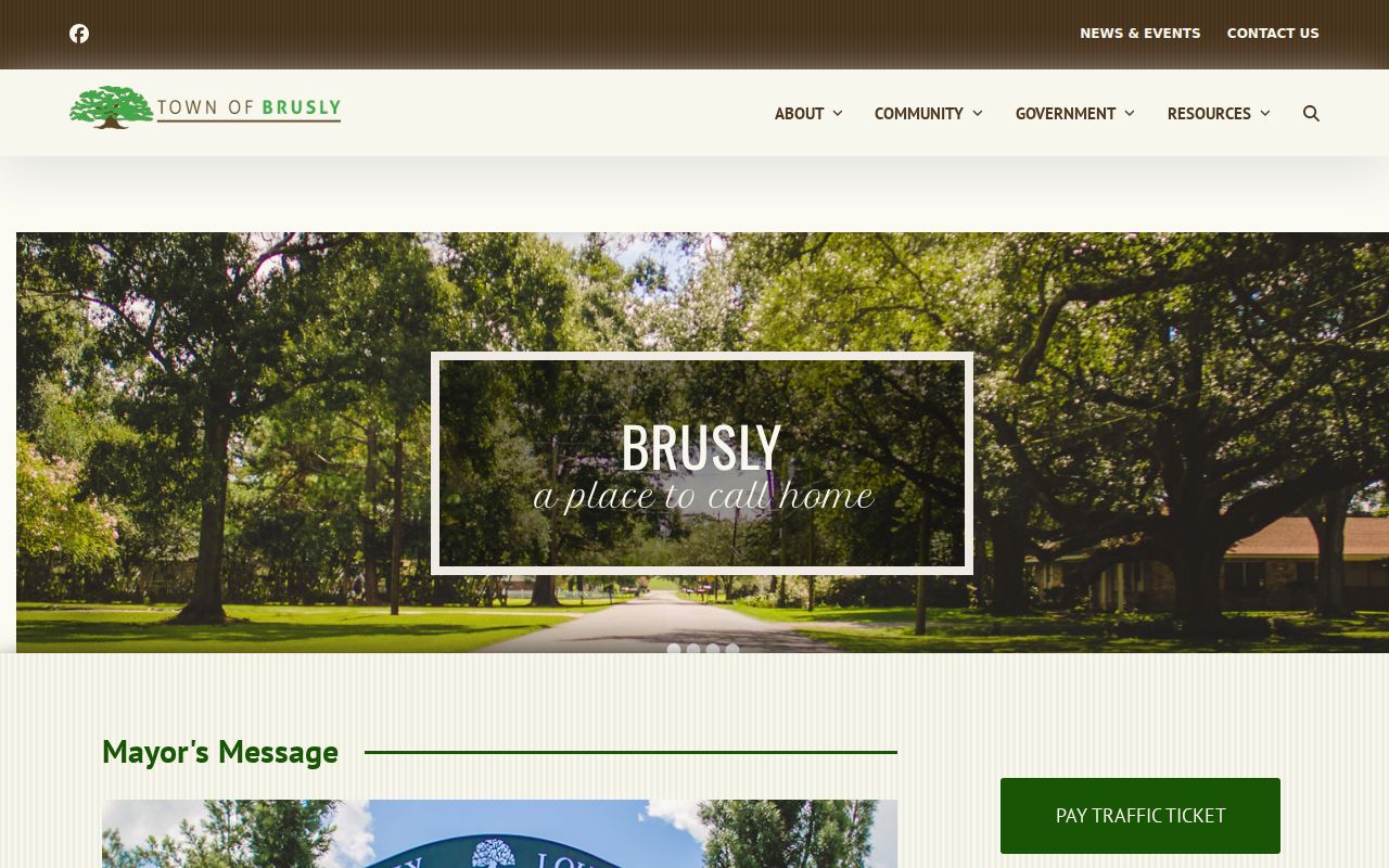 Town of Brusly official home page offering traffic court and town services for Brusly warrant records