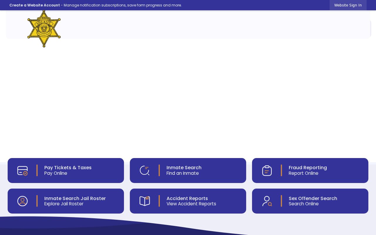 West Baton Rouge Parish sheriff landing page linking to jail roster and payment tools